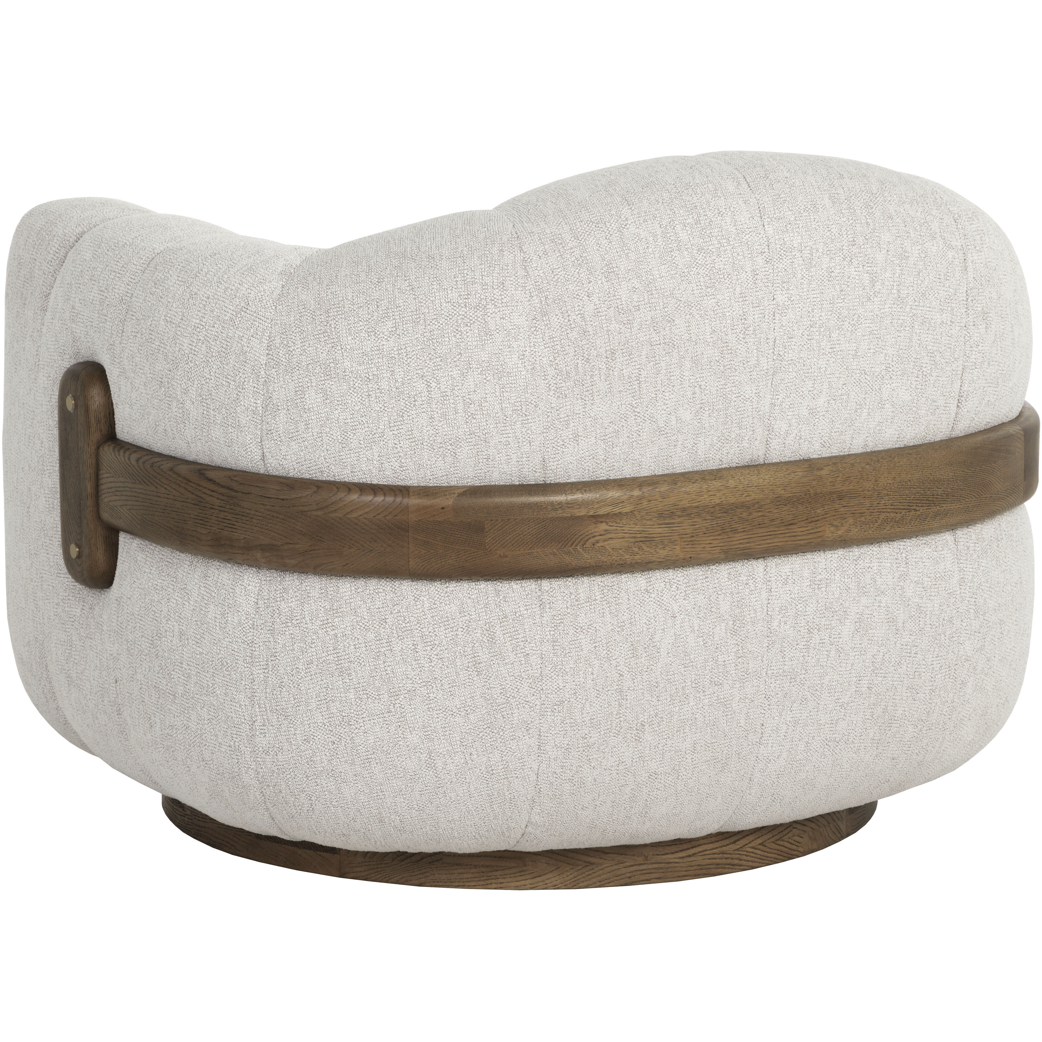 Tadeo Warm Brown / Dove Cream Swivel Armchair